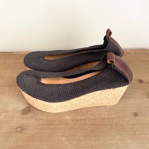 Daniela Polo Cork Platform Slip On Shoes Size 38